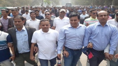 ঢাবি ক্যাম্পাসে ছাত্রদলের মিছিল
