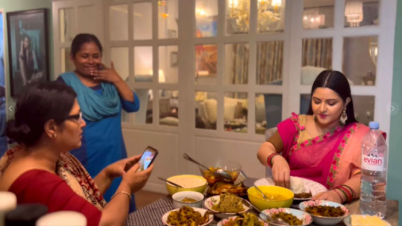 পরীমণির জন্য ফুল, শাড়ি আর খাবার নিয়ে এলেন ‘মা’