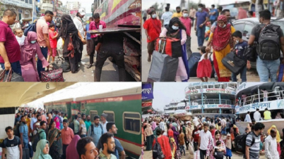 ঈদের ছুটি কাটিয়ে ঢাকামুখী মানুষ, ট্রেন-বাসে স্টেশনে উপচেপড়া ভিড়